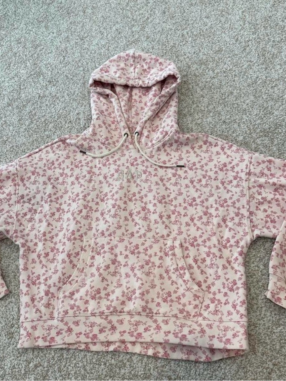GAP Pink Floral Hoodie Sweater